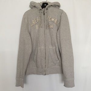 Abecrombie & Fitch mens hooded gray jacket